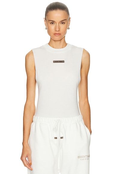 Fear of God ESSENTIALS Sleeveless Bodysuit in Cloud White