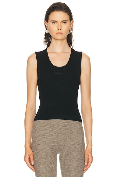 Fear of God ESSENTIALS Rib Tank Top in Vintage Black