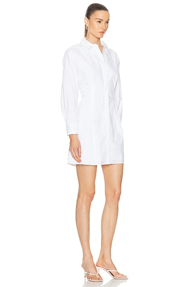 Frame Pleated Regular-fit Organic-cotton Mini Dress In White