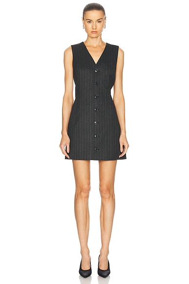 FRAME Pinstripe Suiting Dress in Grey Lurex Multi