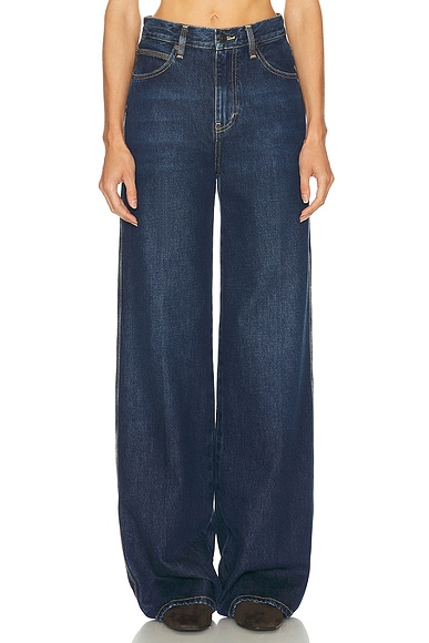 FRAME The Cuffed Wide Jeans in Spencer