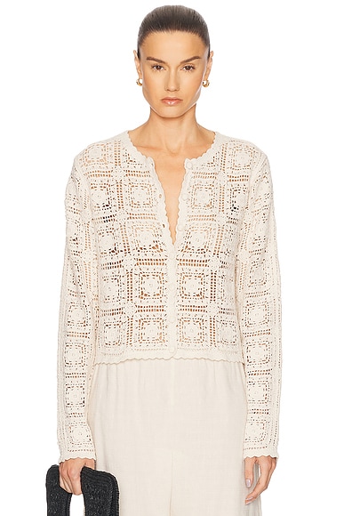 FRAME The Crochet Cardi in Cream