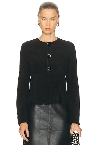 FRAME The Saddle Jacket in Black