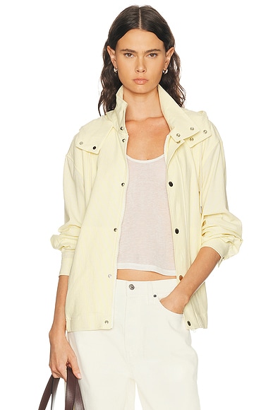 FRAME The Seersucker Track Jacket in Lemon Multi