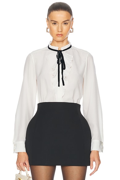 Tie Ruffle Blouse