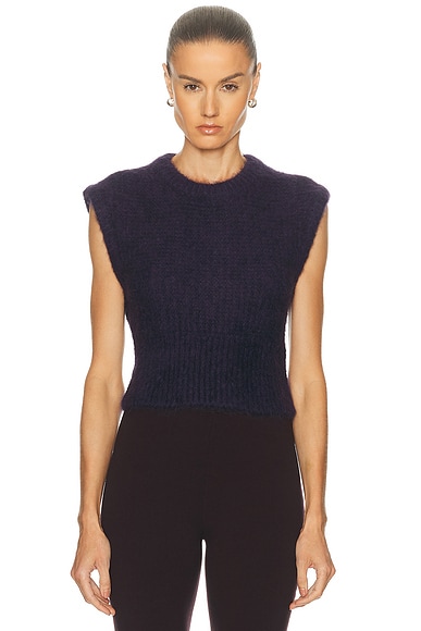 FRAME The Plush Vest in Royal Purple