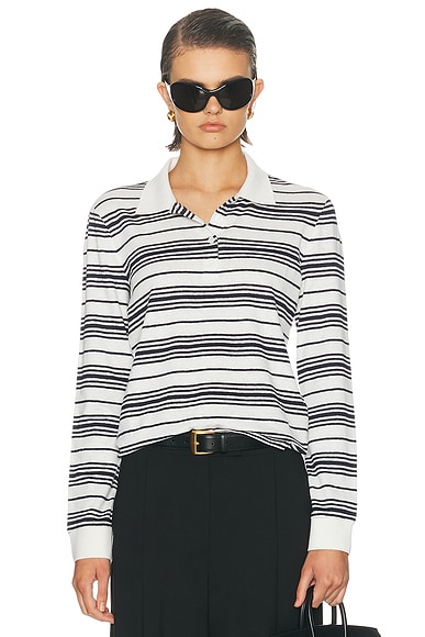 The Striped Long Sleeve Polo