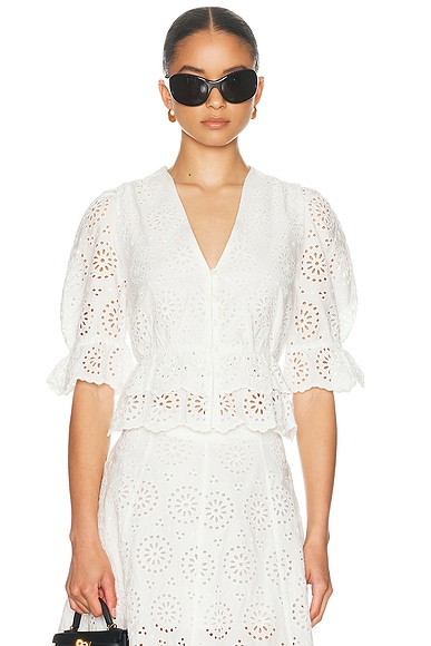 The Deco Eyelet Tiered Blouse