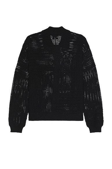 Shop Frame Tonal Crochet Cardigan In Black