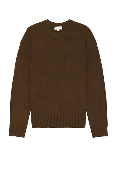 FRAME Cashmere Crewneck Sweater in Dark Camel