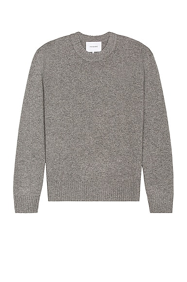 FRAME The Crew Neck Cashmere Sweater in Light Grey