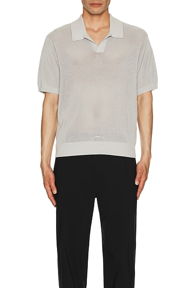 Open Weave Polo Sweater
