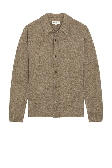 FRAME Long Sleeve Shirt Sweater in Dark Taupe