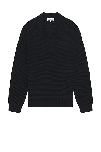 FRAME Textured Wool Cashmere Sweater in Dark Navy