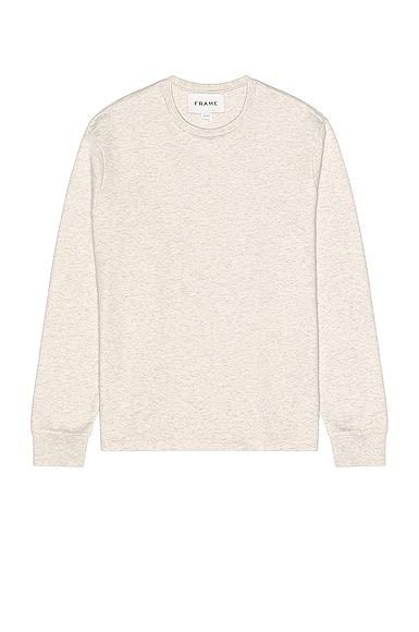 FRAME L/S Duofold Crew in Oatmeal Heather