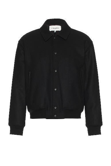 Shop Frame Varsity Jacket In Black