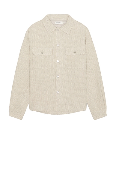 FRAME Tweed Overshirt Jacket in Dove Tweed