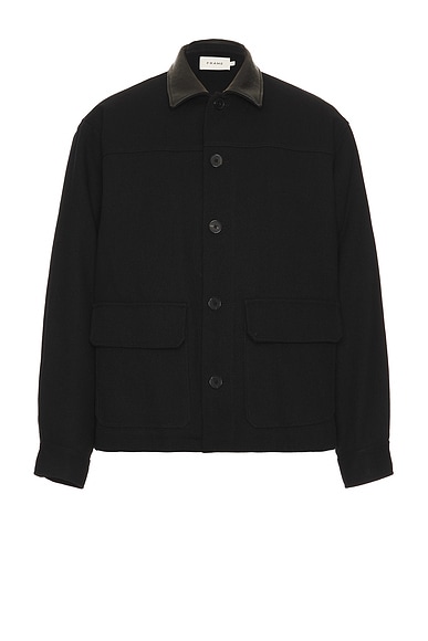 FRAME Woolen Workwear Jacket in Black