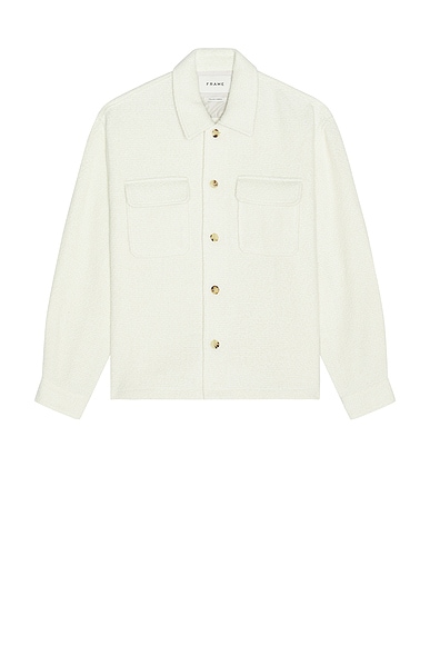 FRAME Tweed Overshirt in Warm White