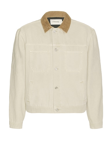 FRAME Canvas Utility Jacket in Beach Sand
