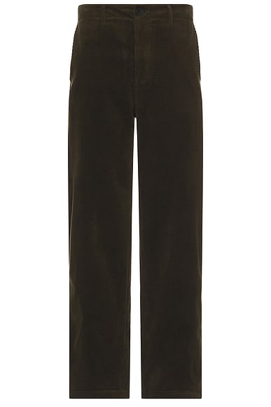 FRAME Soft Corduroy Pants in Dark Olive
