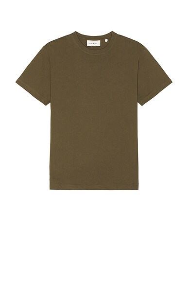 FRAME Logo Tee in Dark Olive