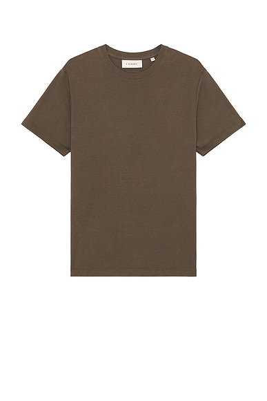 FRAME Duo Fold Short Sleeve Tee in Taupe