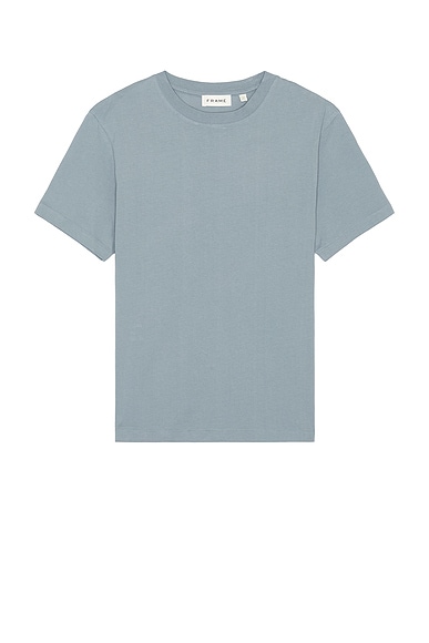 FRAME Logo Tee in Smoky Blue