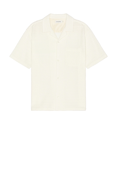 FRAME Open Weave Shirt in Cream