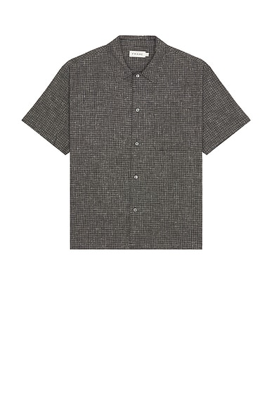 FRAME Textured Button Down Shirt in Black Multi