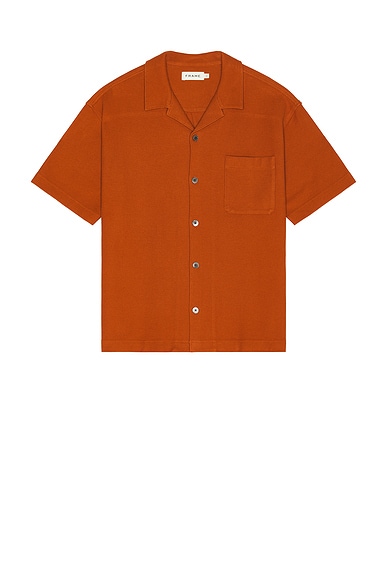 FRAME Jacquard Relaxed Shirt in Dark Orange