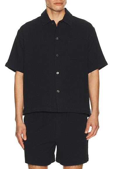 FRAME Open Weave Shirt in Dark Navy