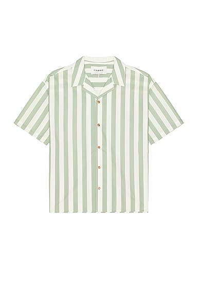Short Sleeve Stripe Shirt in Sage