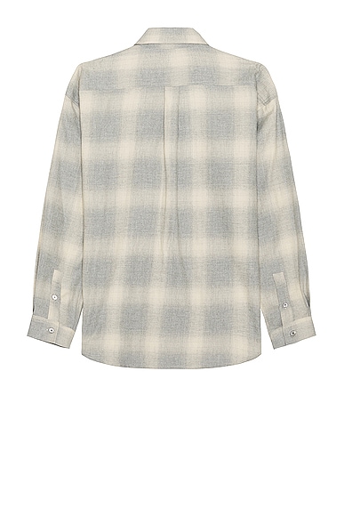 Shop Frame Flannel Shirt In Grey & Oatmeal Plaid