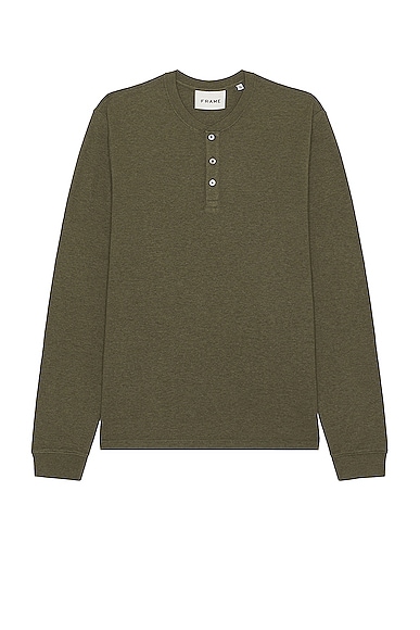 Duo Fold Long Sleeve Henley in Olive