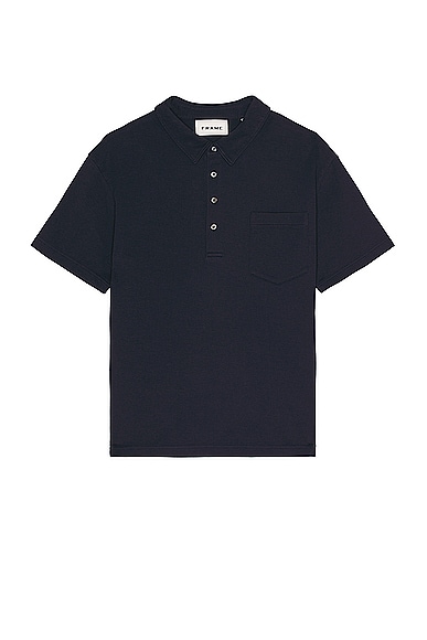 FRAME Duo Fold Polo in Navy