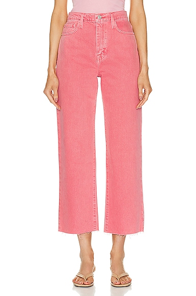 Frame Jane Straight Cropped Jeans In Washed Flamingo