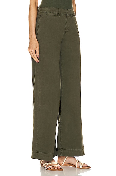 Shop Frame Wide Leg Tomboy Trouser In Washed Fatigue