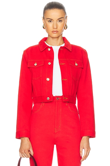 FRAME x Carolina Herrera Tailored Denim Jacket in Herrera Red