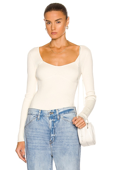 Ribbed Zip Long Sleeve Top