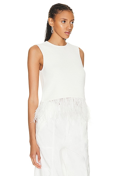 Shop Frame Crochet Feather Top In Off White