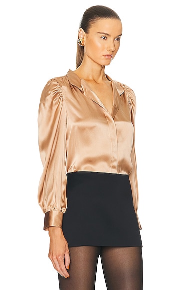 Shop Frame Gillian Long Sleeve Top In Blush