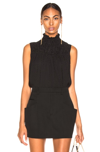 Smocked Sleeveless Blouse