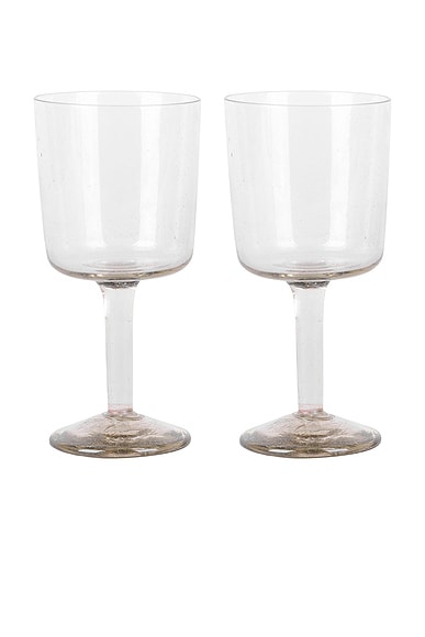 FRAMA Isle Stem Glass Set Of Two in Light Smoke