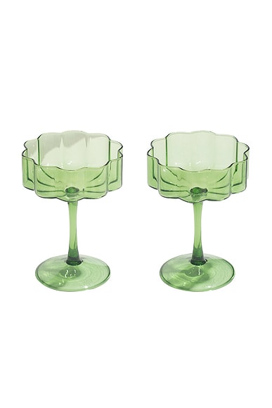 Wave Coupe Glasses Set of 2