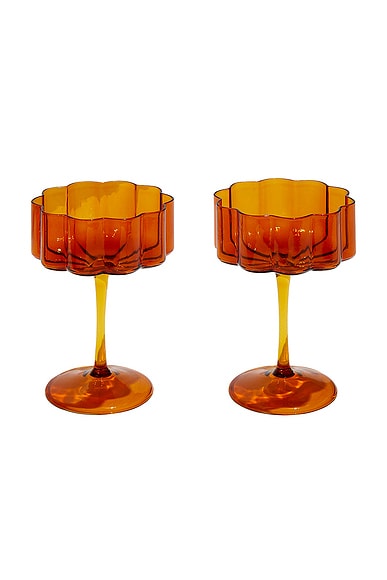 Wave Coupe Glasses Set of 2