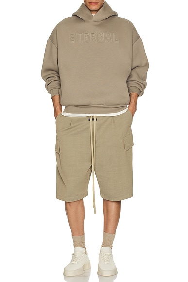 ショートパンツ FEAR OF GOD SS25 SOFT RIB BIKER SHORTS (192SP257711FW T) FEAR OF GOD ESSENTIALS logo-patch Ribbed Biker Shorts
