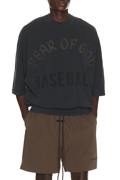 French Terry "Baseball" Cut Sleeve Sweatshirt