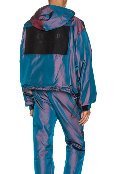 Fear of God Nylon Full Zip Hoodie in Blue Iridescent | FWRD