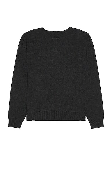 Shop Fear Of God Eternal Henley Sweater In Black Heather